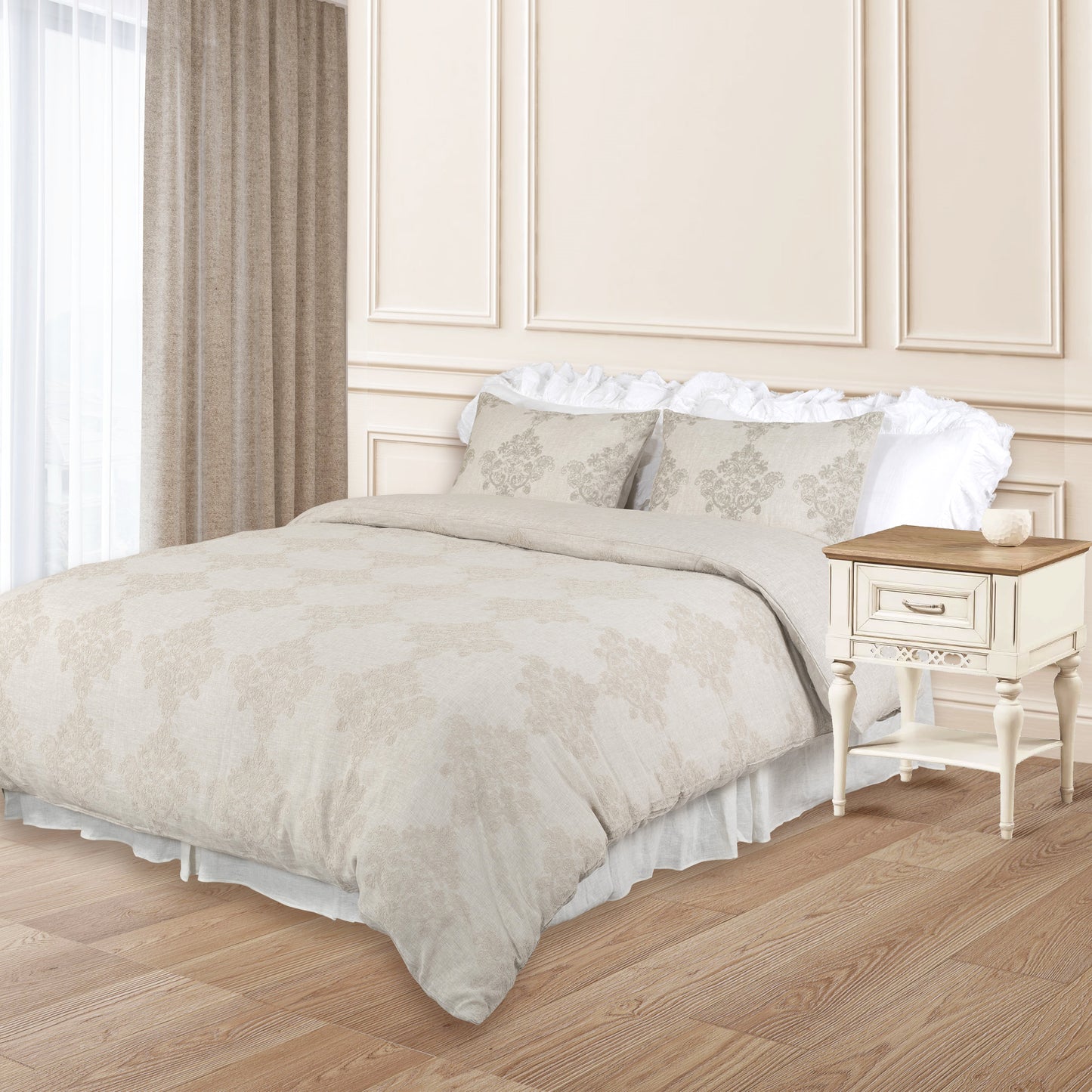 Native Linum decorative bedding ensemble with soft fabric