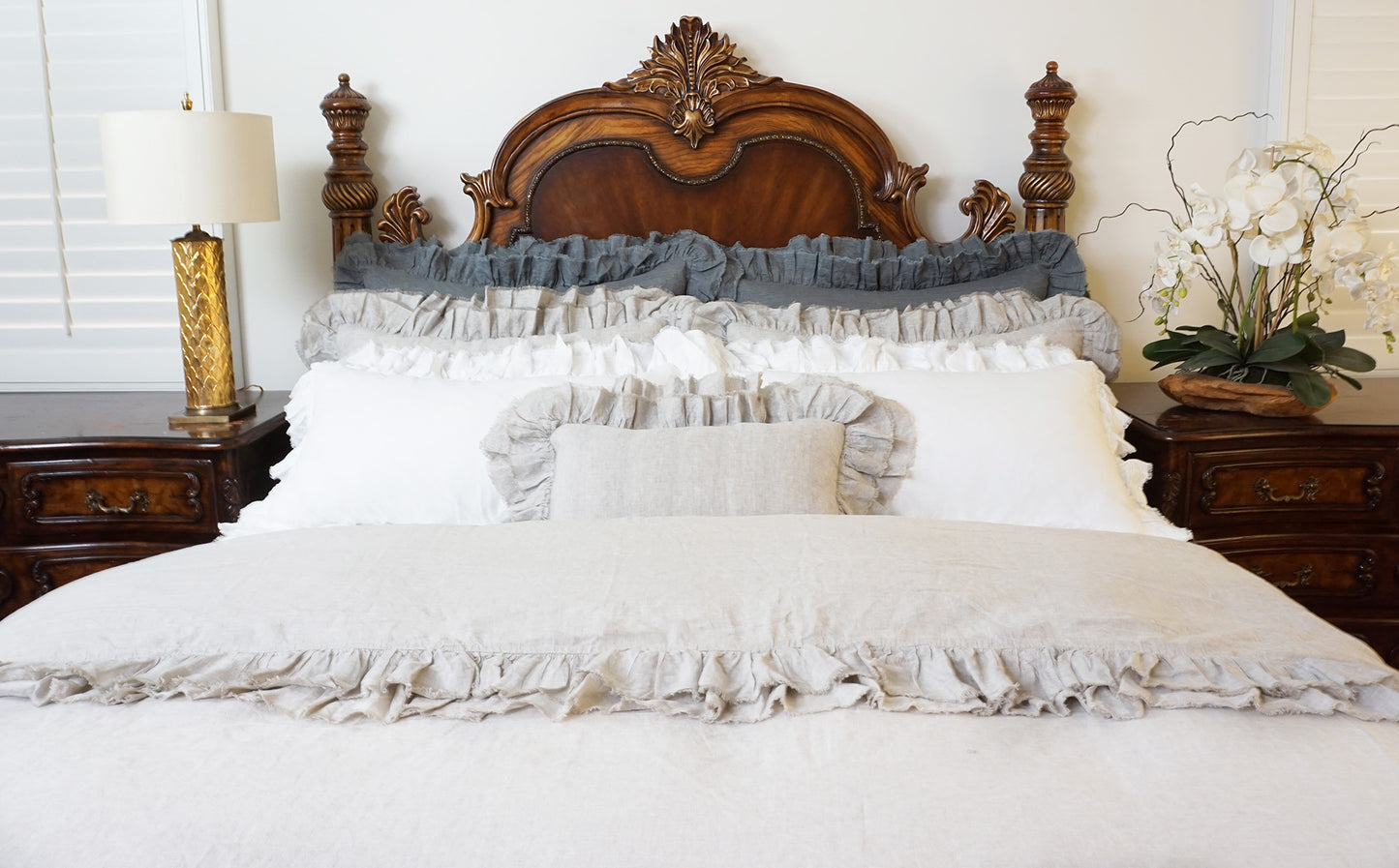 Tara Linen Duvet Cover for linen bedding in USA