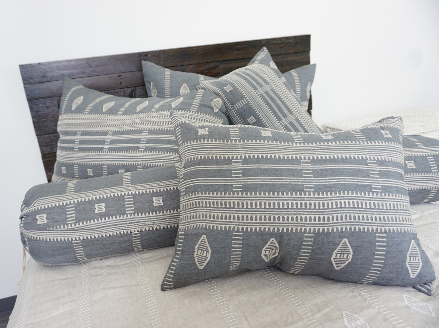 Racer Linen Bolster for bedroom decor in USA