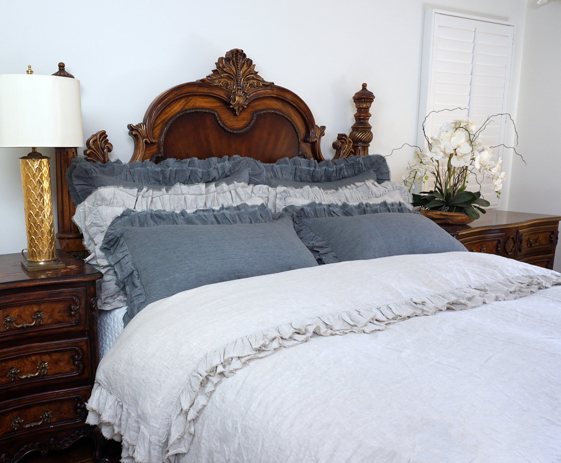 Tara Linen Duvet Cover for linen bedding in USA 